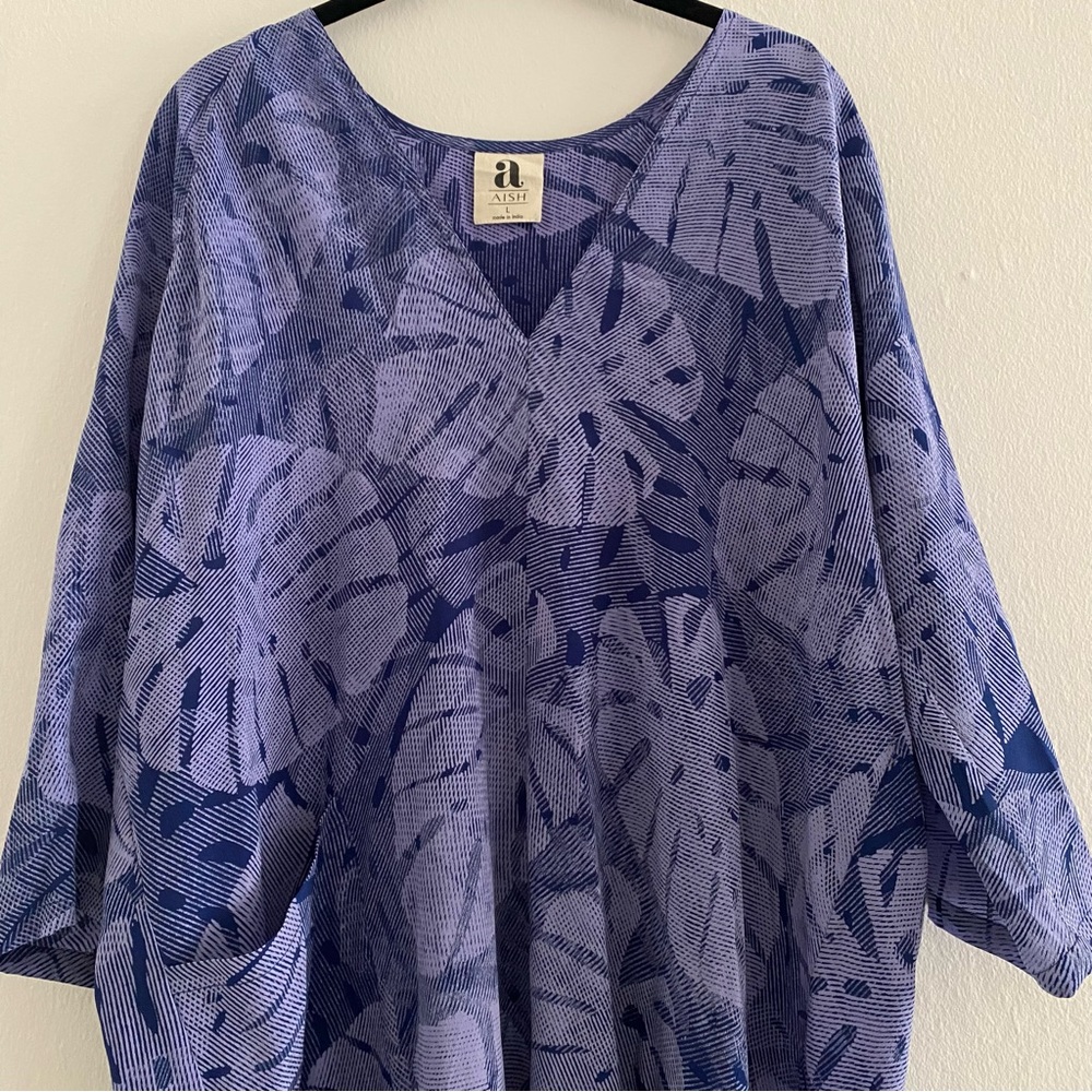 Aish Caftan Maxi Dress 100% Silk size Large - Picture 2 of 11
